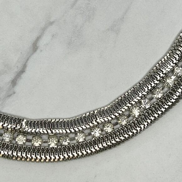 Silver Tone Rhinestone Chain Link Belt OS One Size - Picture 5 of 11